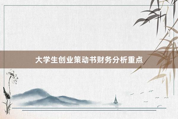 大学生创业策动书财务分析重点